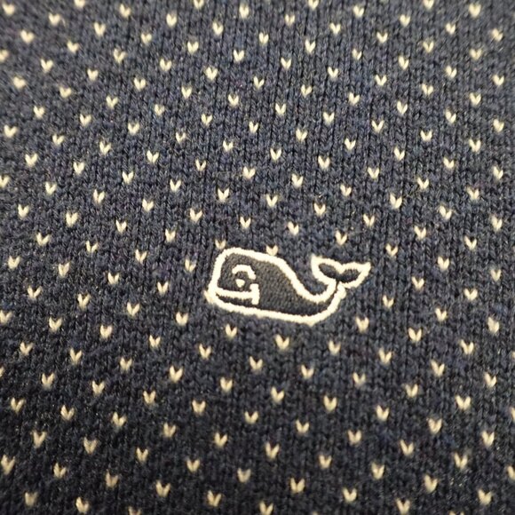 Vineyard Vines 1/4 Zip Pullover Sweater Men's XXL Blue Dot Knit Cotton Blend - Picture 2 of 11